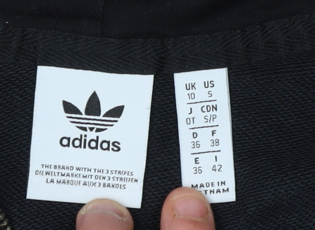 Adidas Women's Black Full Zip Hoodie Size 10