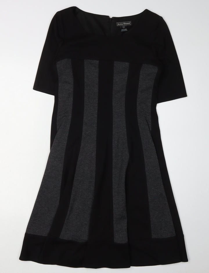 Jessica Howard Women's Black Herringbone Dress Size 12