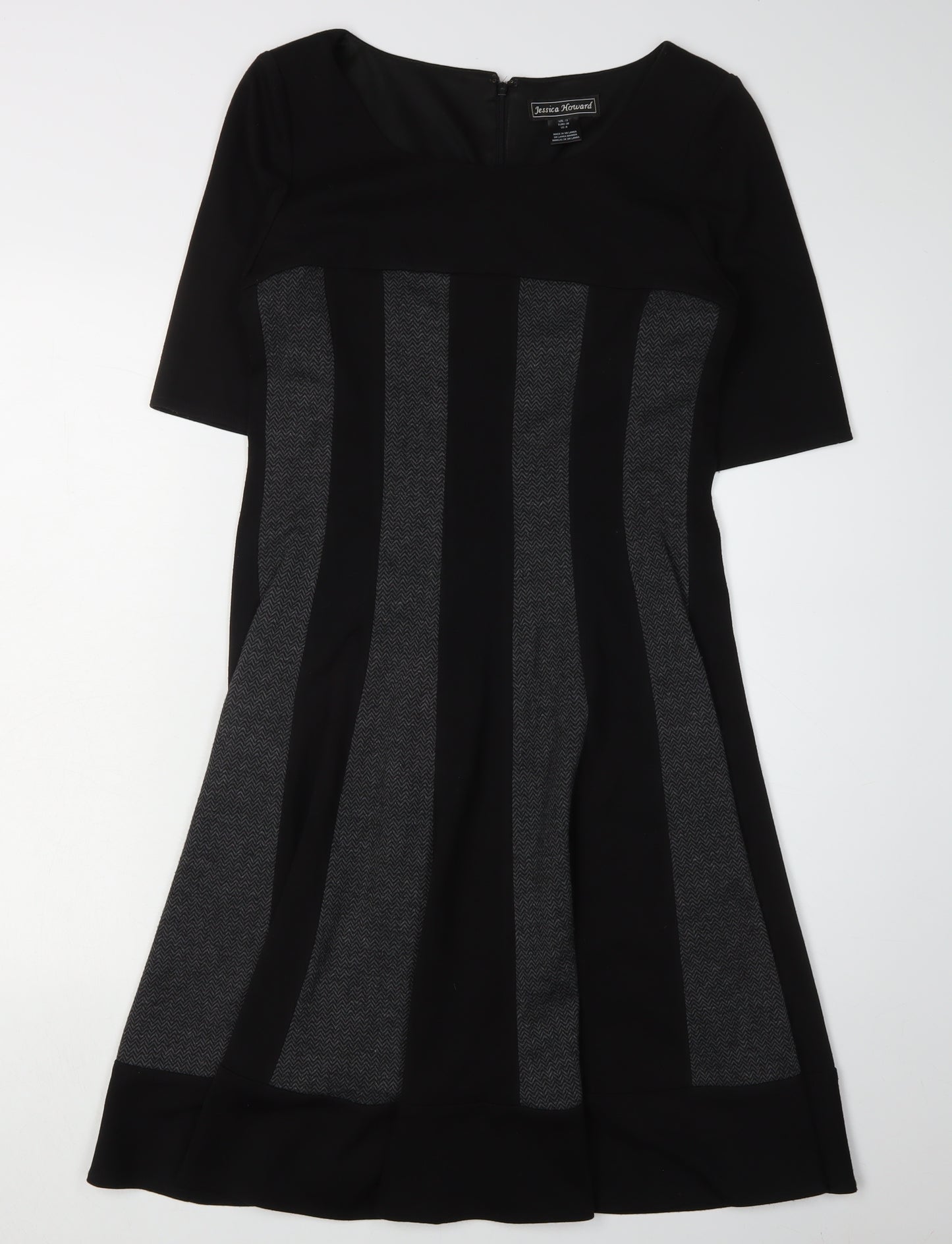 Jessica Howard Women's Black Herringbone Dress Size 12