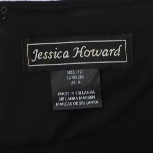 Jessica Howard Women's Black Herringbone Dress Size 12