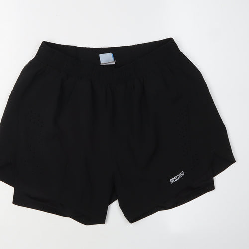 ARSUXEO Men's Black Athletic Running Shorts M