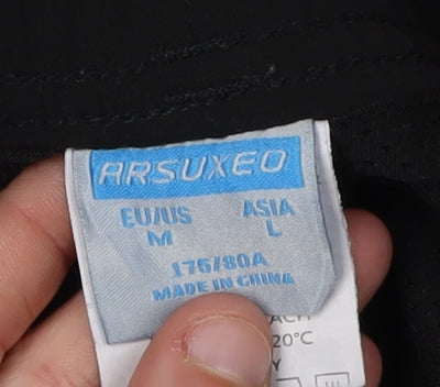 ARSUXEO Men's Black Athletic Running Shorts M