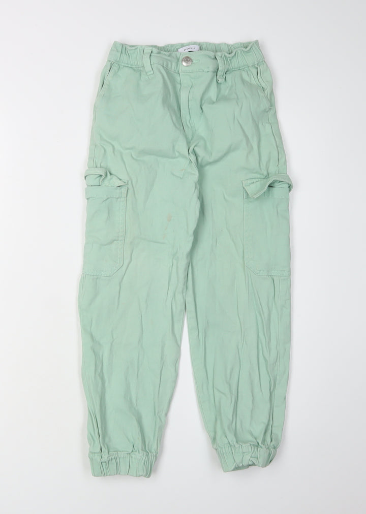 Reserved Girls Green Cropped Jeans Size 12 Casual Spring