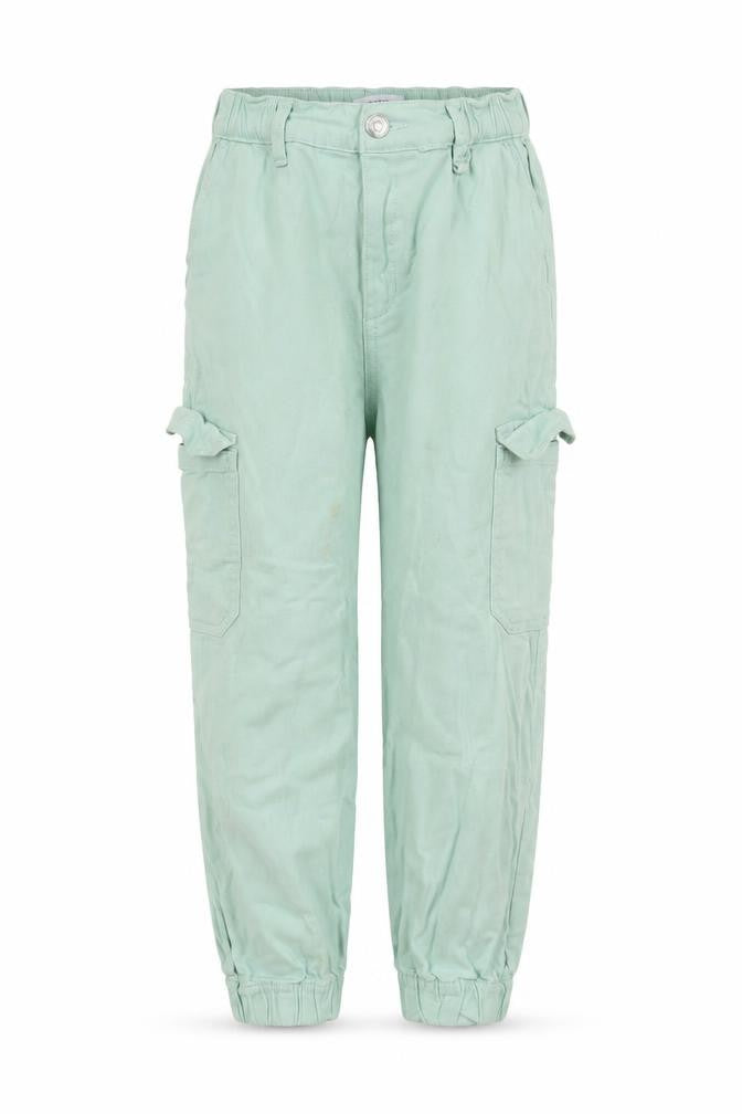 Front view of RESERVED girls’ green cropped jeans, size 12, casual spring