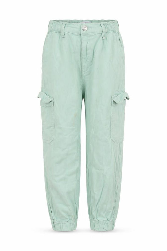Front view of RESERVED girls’ green cropped jeans, size 12, casual spring