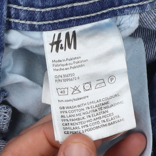 H&M Blue Denim Dungaree Girls 9-10 Years Casual