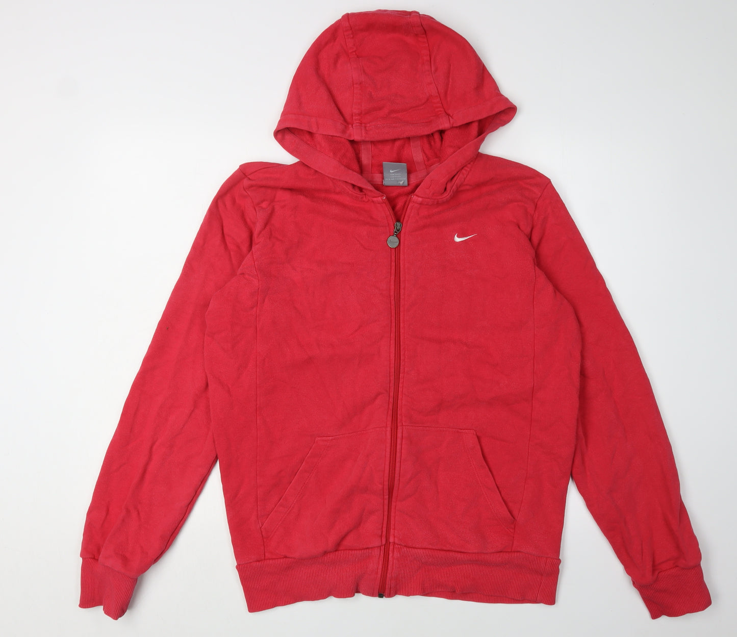 Nike Unisex Red Full Zip Hoodie - Size 18
