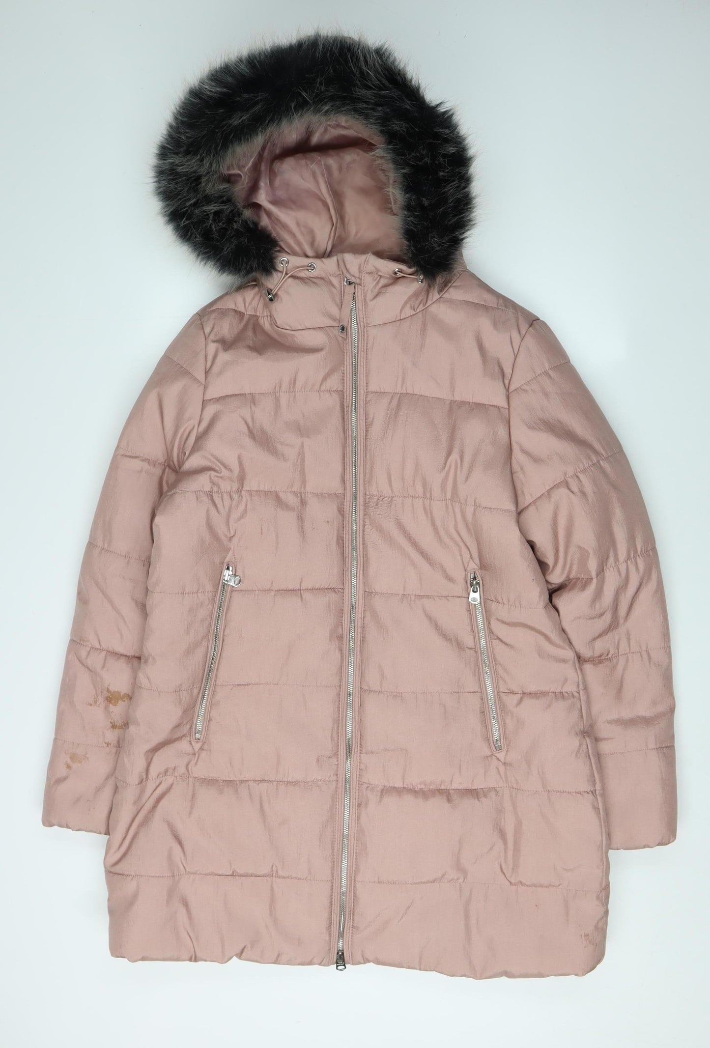 Marks and Spencer Women's Pink Hooded Puffer Jacket Size 16