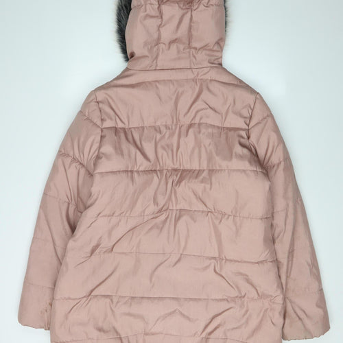 Marks and Spencer Women's Pink Hooded Puffer Jacket Size 16