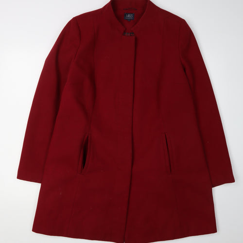 Marks and Spencer Women's Red Mid-Length Overcoat Size 16