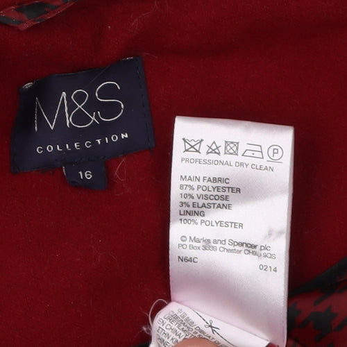 Marks and Spencer Women's Red Mid-Length Overcoat Size 16