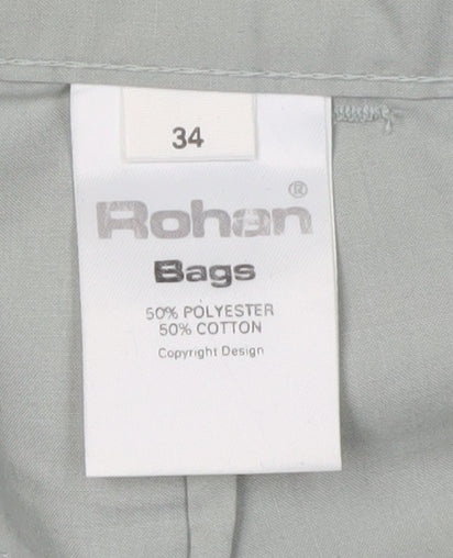 Rohan Men's Grey Cargo Trousers Size 34 Zip Pockets