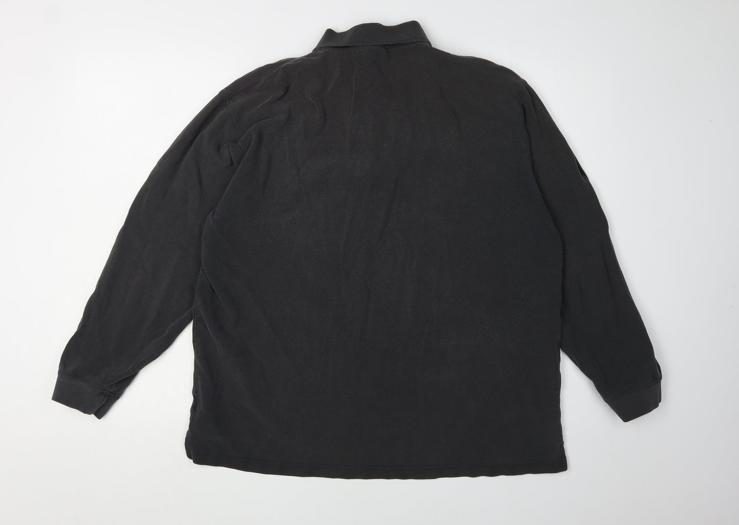 Cotton Traders Men's Black Long Sleeve Polo