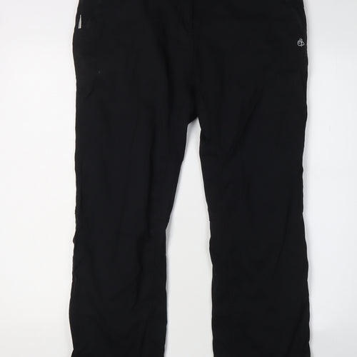 Craghoppers Women's Black Trousers UK 14 Size, Regular Fit