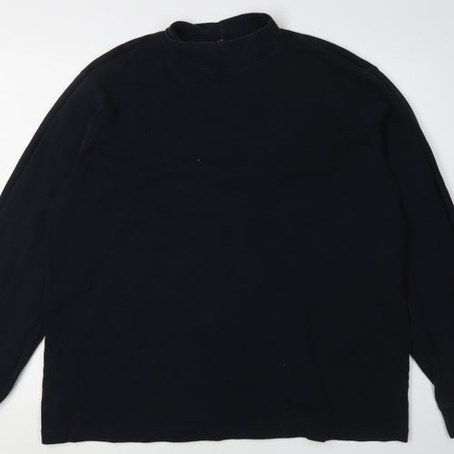 Lands' End Men's Black Long Sleeve Mock Neck T-Shirt