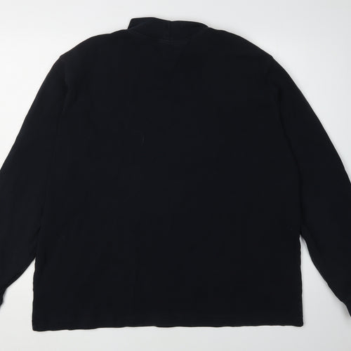 Lands' End Men's Black Long Sleeve Mock Neck T-Shirt