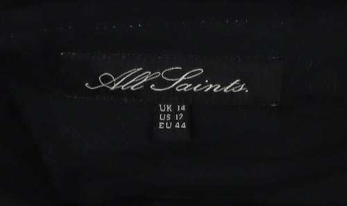 All Saints Women's Black Wool Trousers Size 14