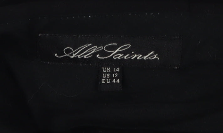 All Saints Women's Black Wool Trousers Size 14
