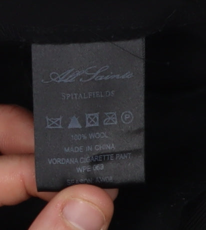 All Saints Women's Black Wool Trousers Size 14