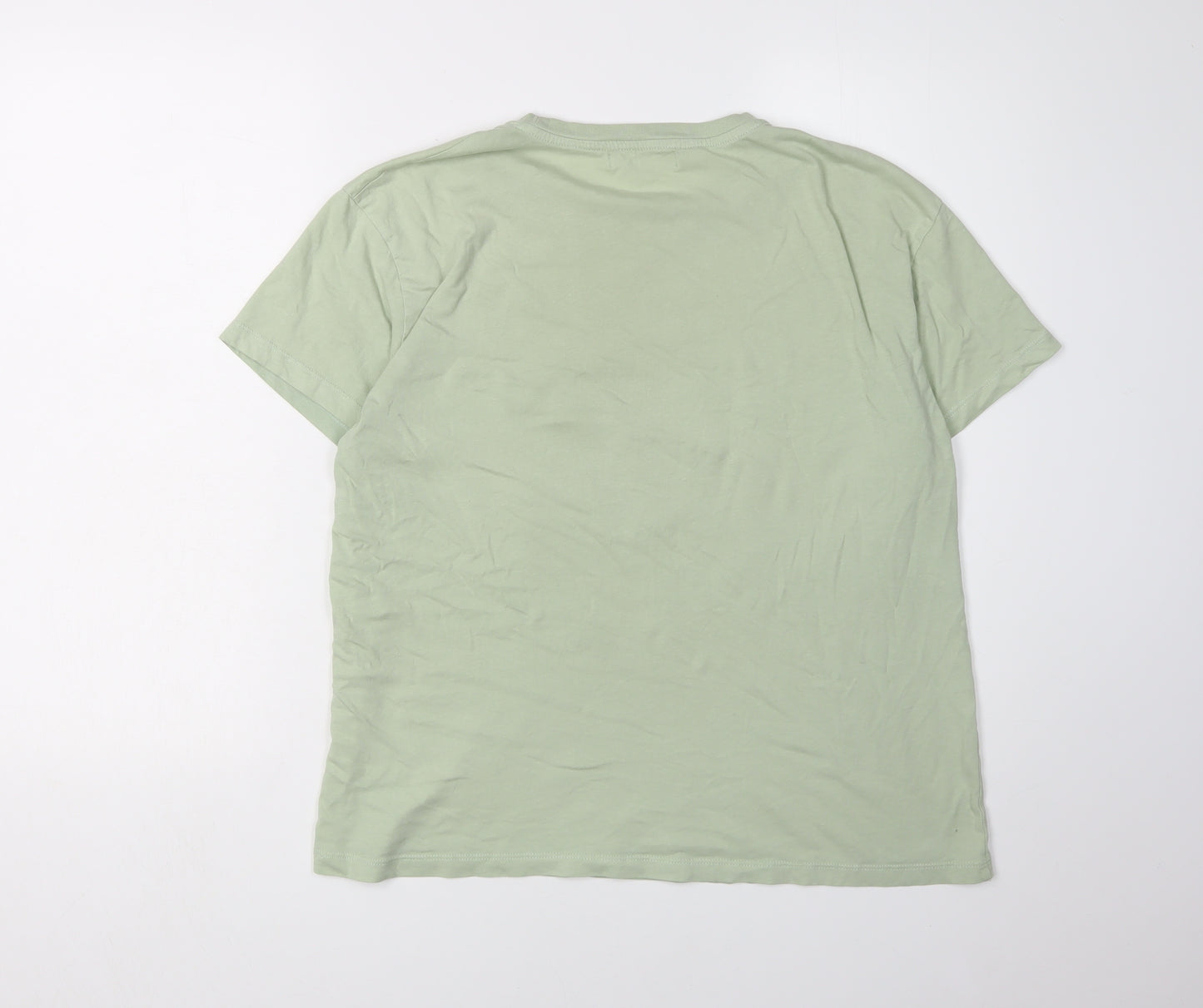 Pull & Bear Women's Green Graphic T-Shirt M