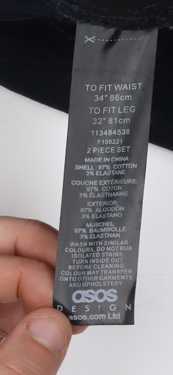 ASOS DESIGN Men's Black Regular Fit Trousers