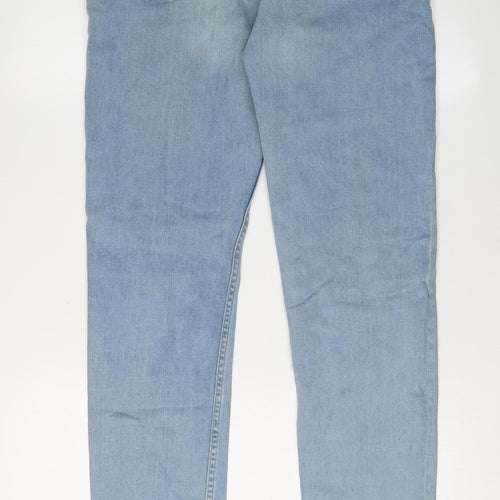 ASOS Men’s Blue Straight Jeans, L, Distressed Style