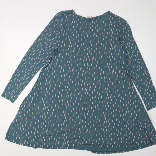 Boden Women's Blue A-Line Dress, Size 12, Geometric Print