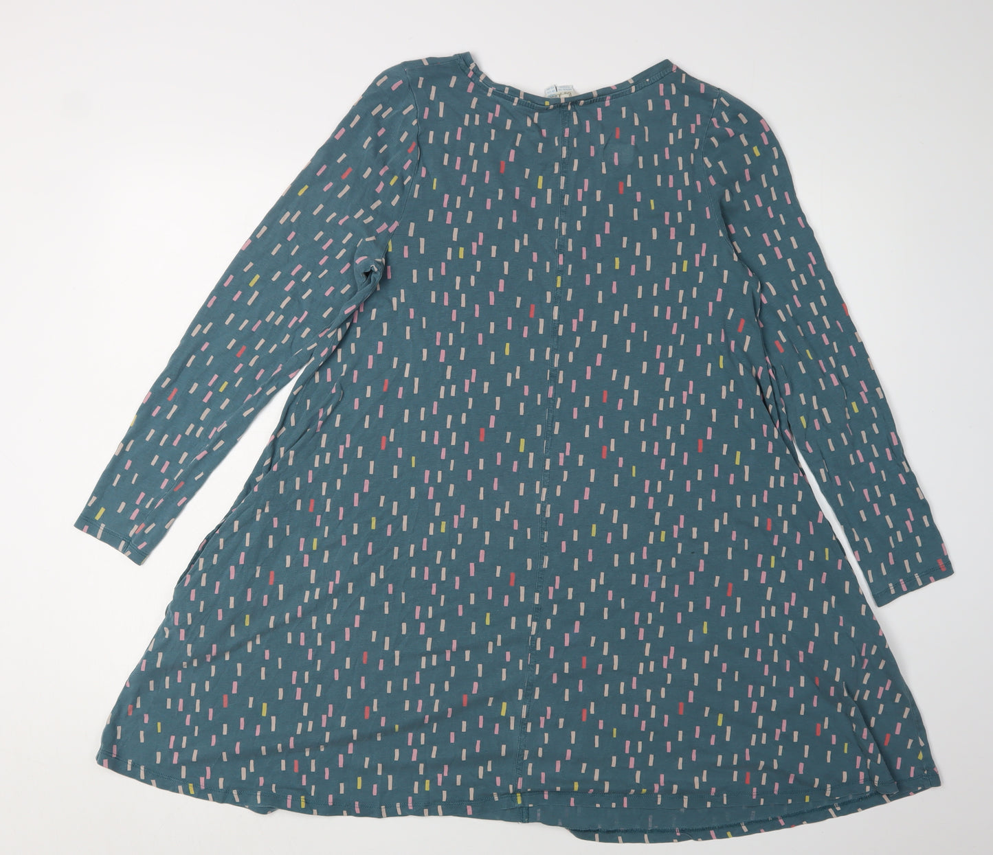 Boden Women's Blue A-Line Dress, Size 12, Geometric Print