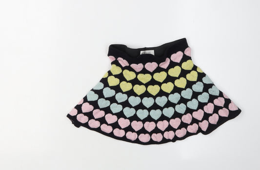 H&M Girls Multicoloured Heart Skort 6 Years A-Line Knit