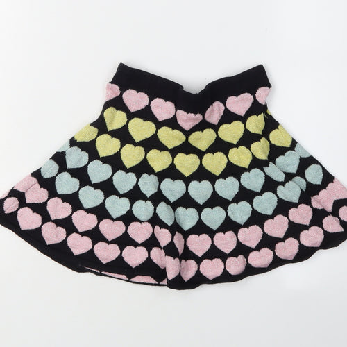 H&M Girls Multicoloured Heart Skort 6 Years A-Line Knit