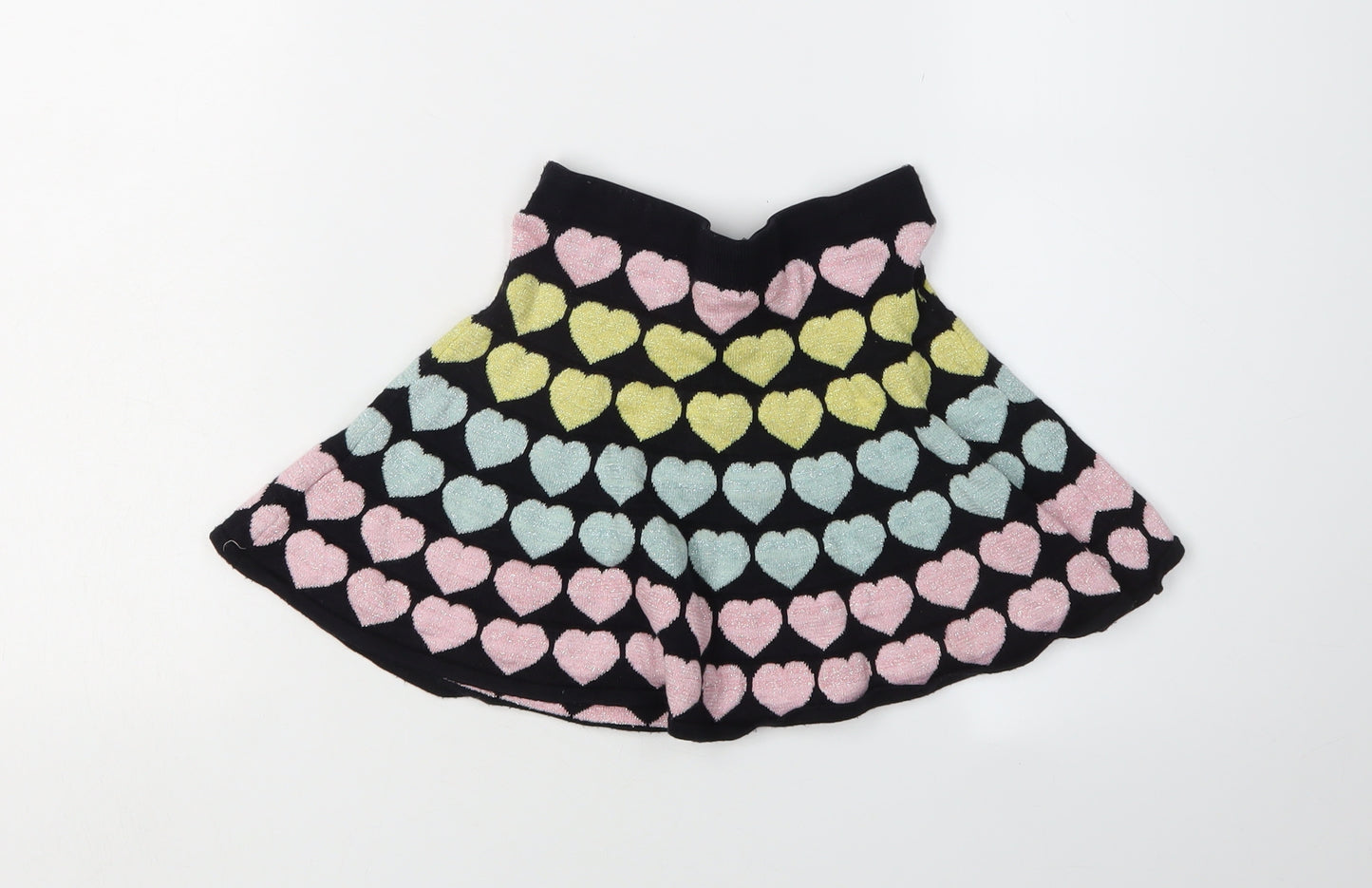 H&M Girls Multicoloured Heart Skort 6 Years A-Line Knit