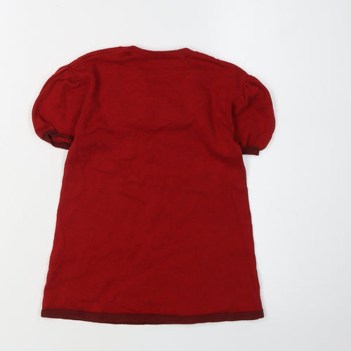 H&M Red Cotton Girls T-Shirt with Bow, Size 2 Years