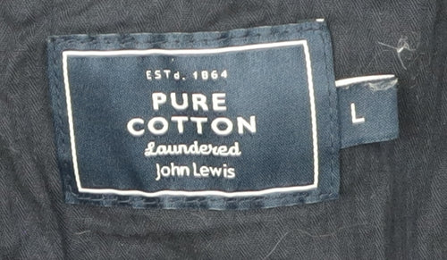 John Lewis Men's Black Cotton Casual Jacket, Size L