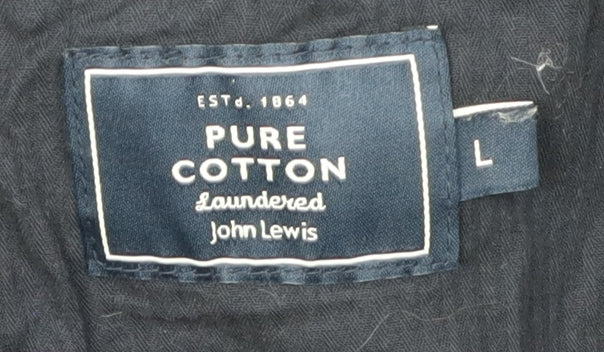 John Lewis Men's Black Cotton Casual Jacket, Size L