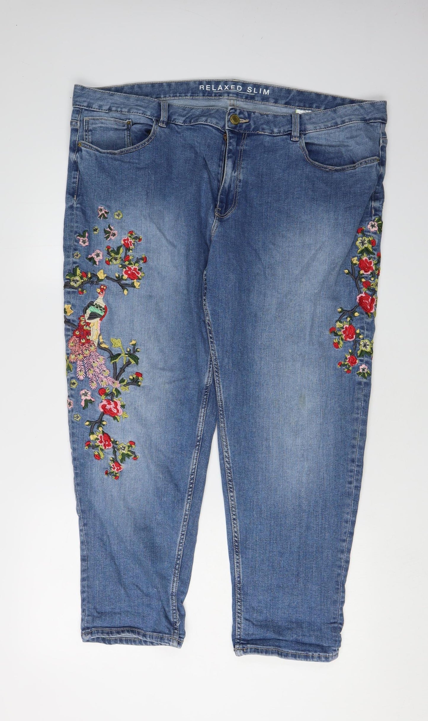 Marks and Spencer Women's Blue Relaxed Slim Jeans