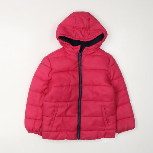 Tex Girls Red Puffer Jacket - 4 Years, Winter, Hooded