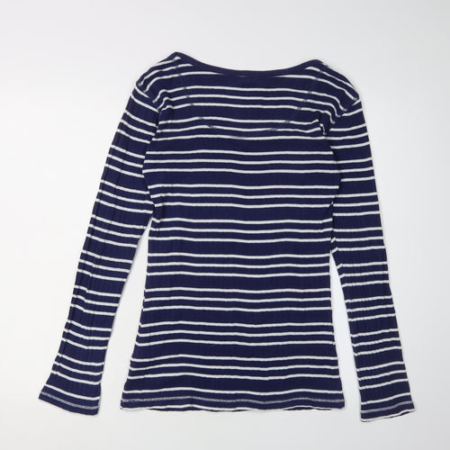 Crew Clothing Co. Women's Blue Striped T-Shirt, Size 12