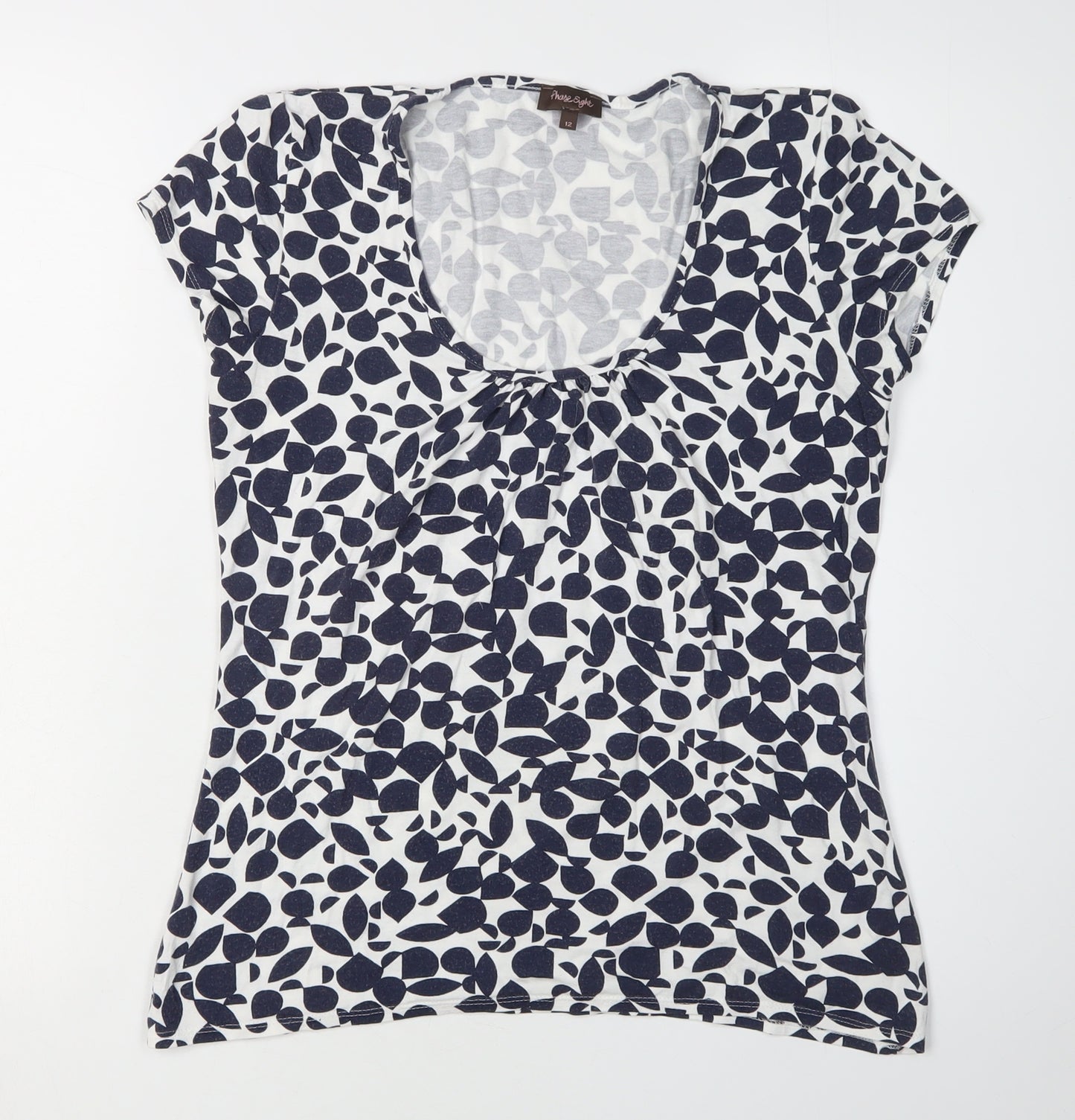 Phase Eight Women's Blue Floral T-Shirt Size 12