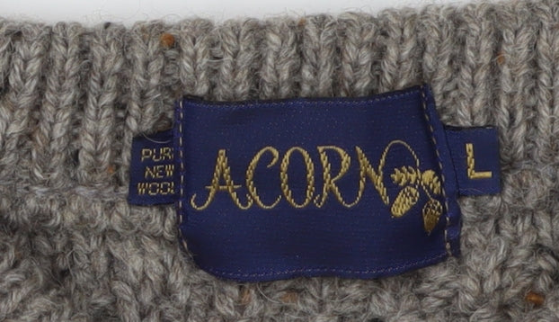 Acorn Women's Grey Wool Pullover Jumper L