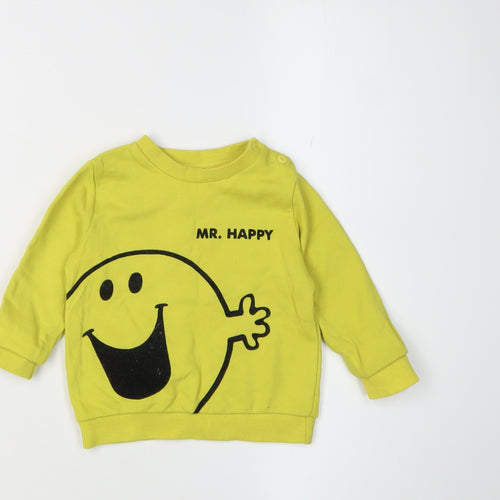 Unisex Yellow Mr. Men Pullover Jumper 6-9 Months