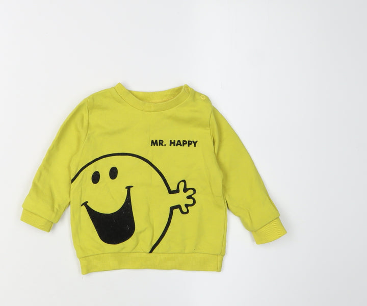 Unisex Yellow Mr. Men Pullover Jumper 6-9 Months