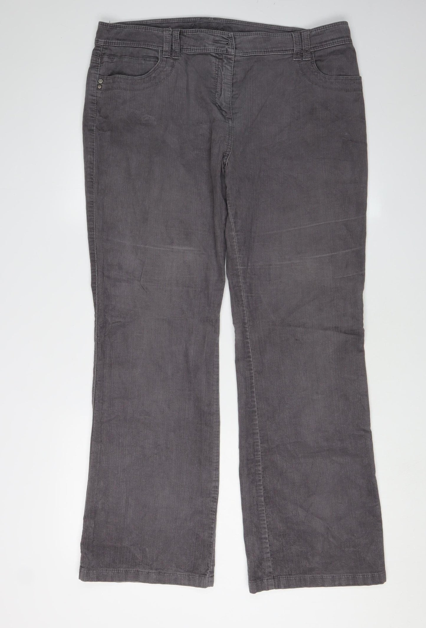 Marks and Spencer Grey Women's Trousers Size 18