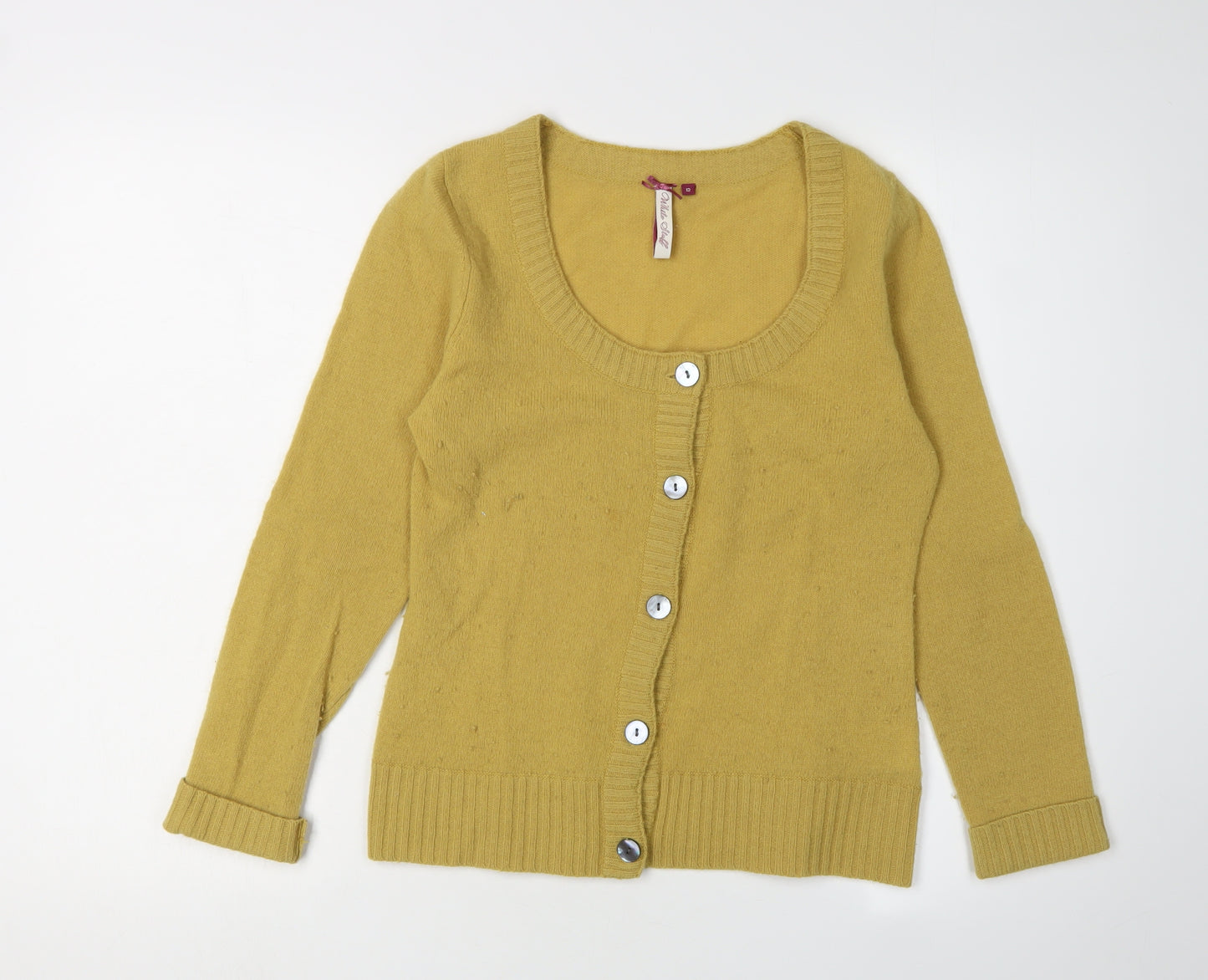 White Stuff Women's Yellow Cardigan Size 12, Lambswool Blend