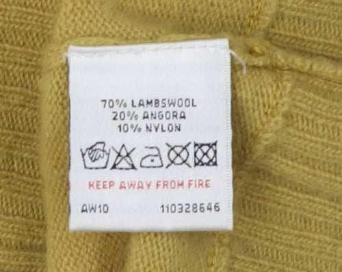 White Stuff Women's Yellow Cardigan Size 12, Lambswool Blend