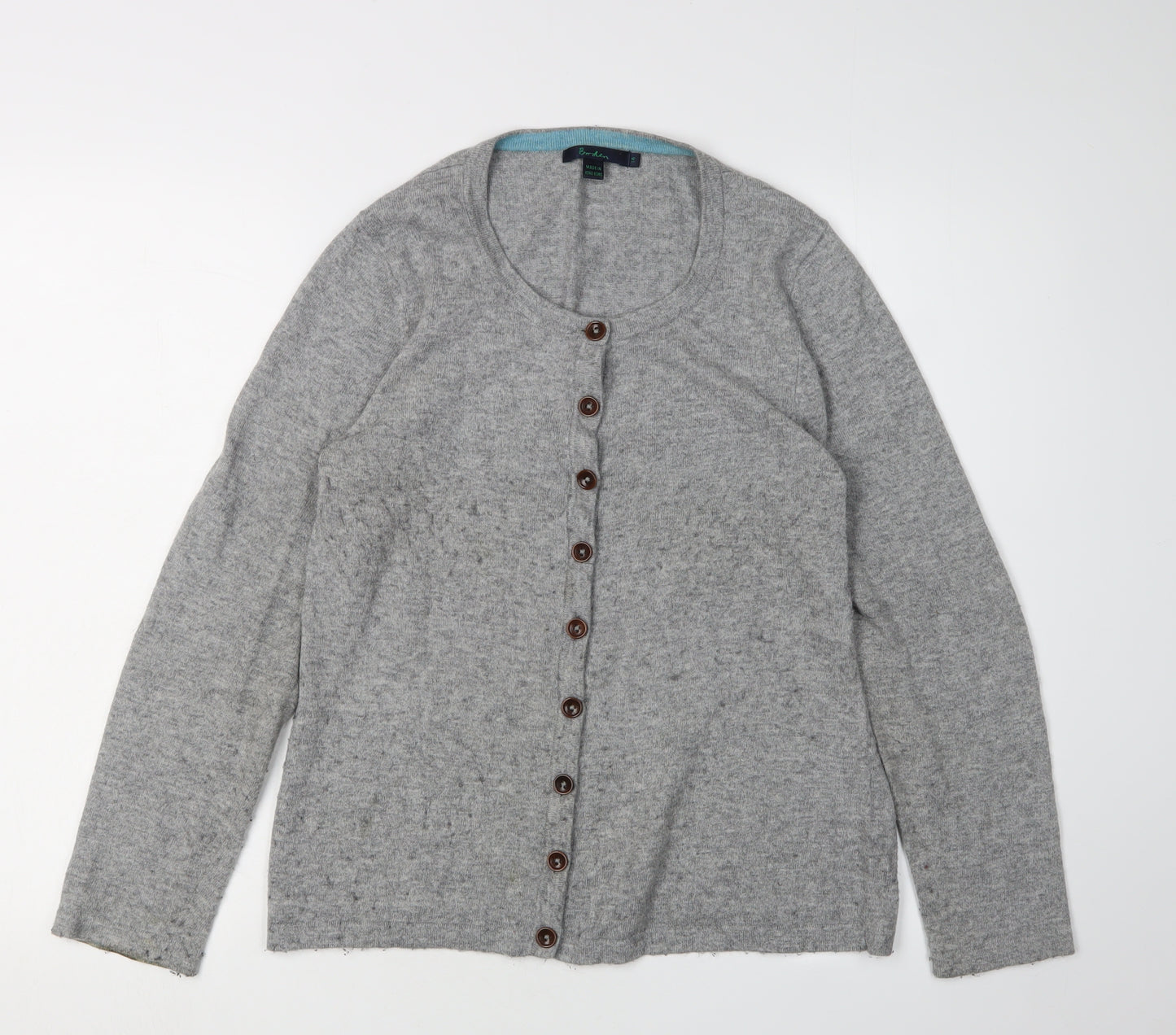Boden Women's Grey Cardigan Size 14 Cotton Blend