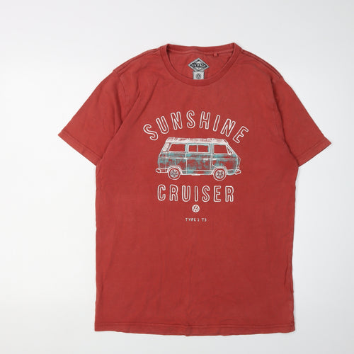 FatFace Men's Red Graphic T-Shirt, S - Sunshine Cruiser