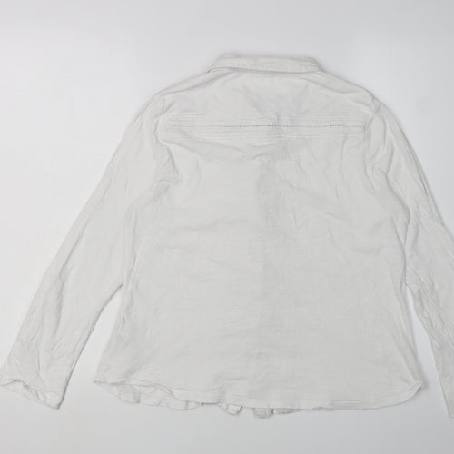 White Stuff Women's White Button-Up Shirt, Size 14