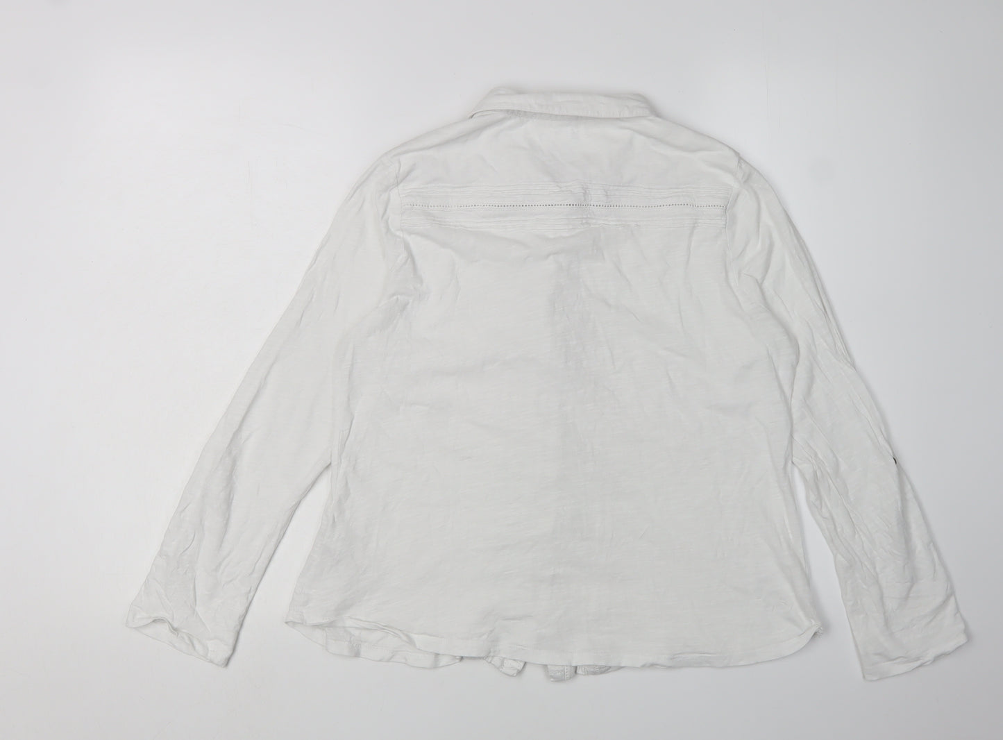 White Stuff Women's White Button-Up Shirt, Size 14