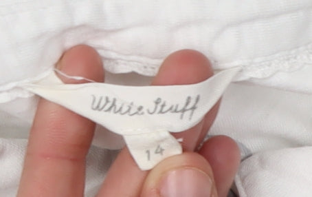 White Stuff Women's White Button-Up Shirt, Size 14