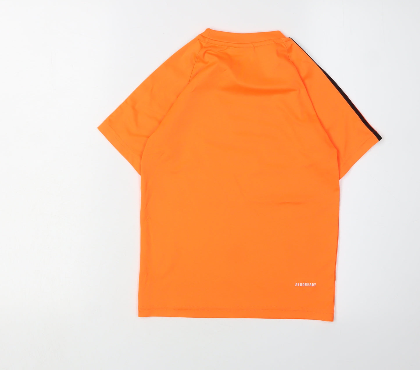 Adidas Boys Orange T-Shirt, Size 7-8, Crew Neck, Activewear